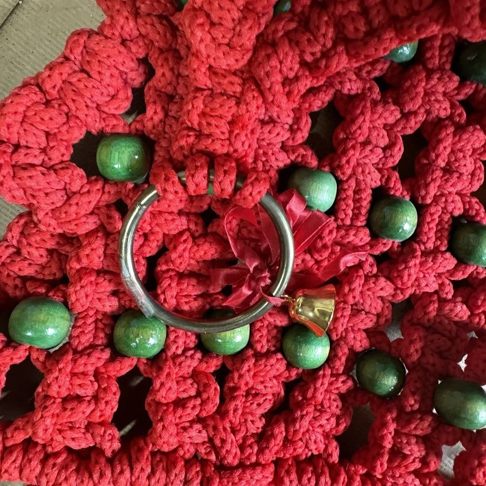 macrame Christmas tree‎ wall hanging Boho Vintage 70's